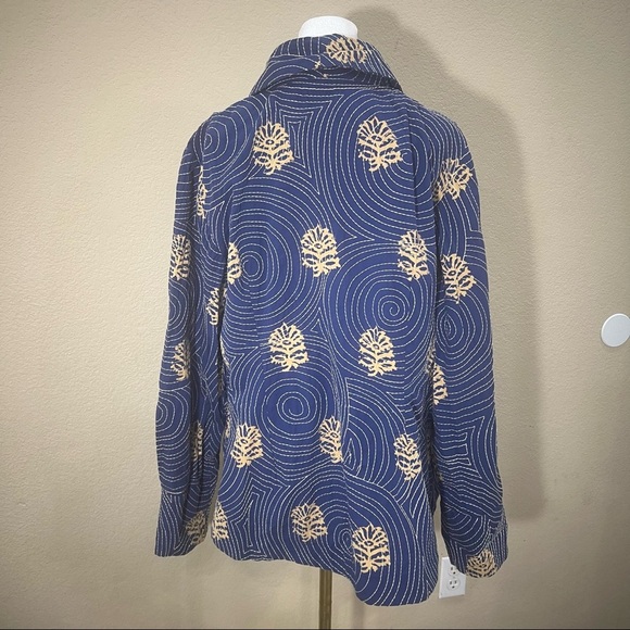 Rara Avis By Iris Apfel Blue Jacket All Over Embroidery Sashiko Wearable Art XL - Picture 5 of 12